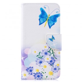 Hoes Huawei Y7 2019 Beschilderde Vlinders en Bloemen