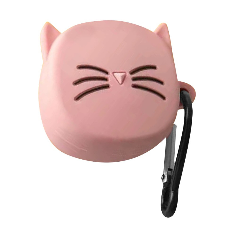 Samsung Galaxy Buds Pro Hoesje Roze Kat met Snorharen