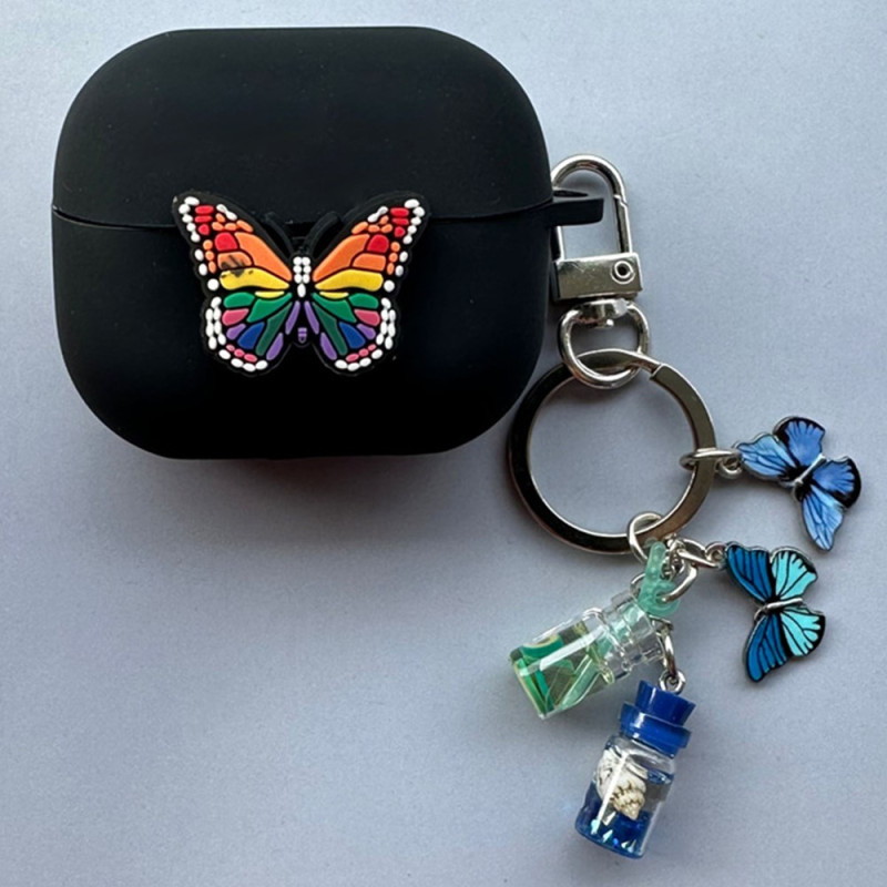 Hoesje Samsung Galaxy Buds3 Pro / Buds3 Gekleurde Vlinder met Hanger