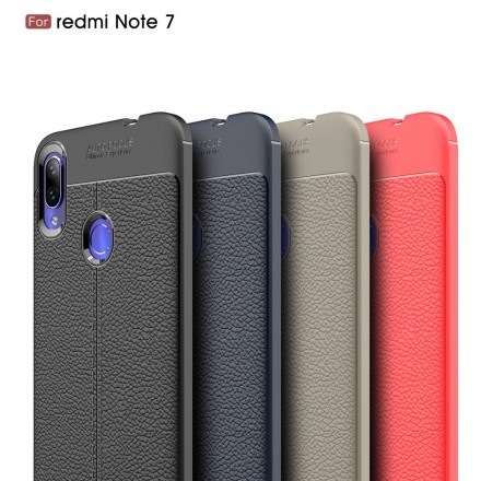 Xiaomi Redmi Note 7 Lederen Hoesje Lychee Effect Dubbele Lijn