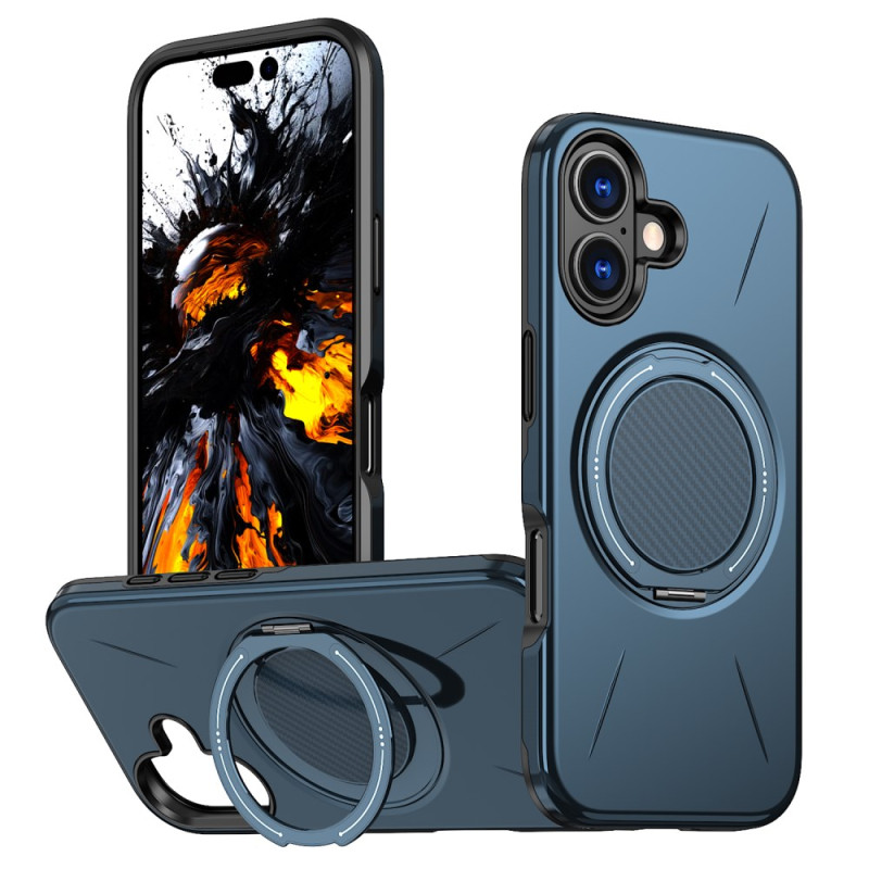 iPhone 16 Plus MagSafe hoesje met metalen effect draaibare ondersteuning