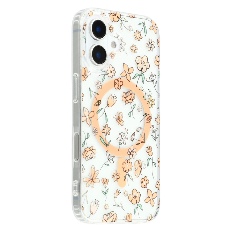 Hoesje voor iPhone 16 Plus compatibel met MagSafe Fleurettes