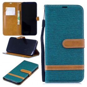 Xiaomi redmi Note 7 stof en leer effect case