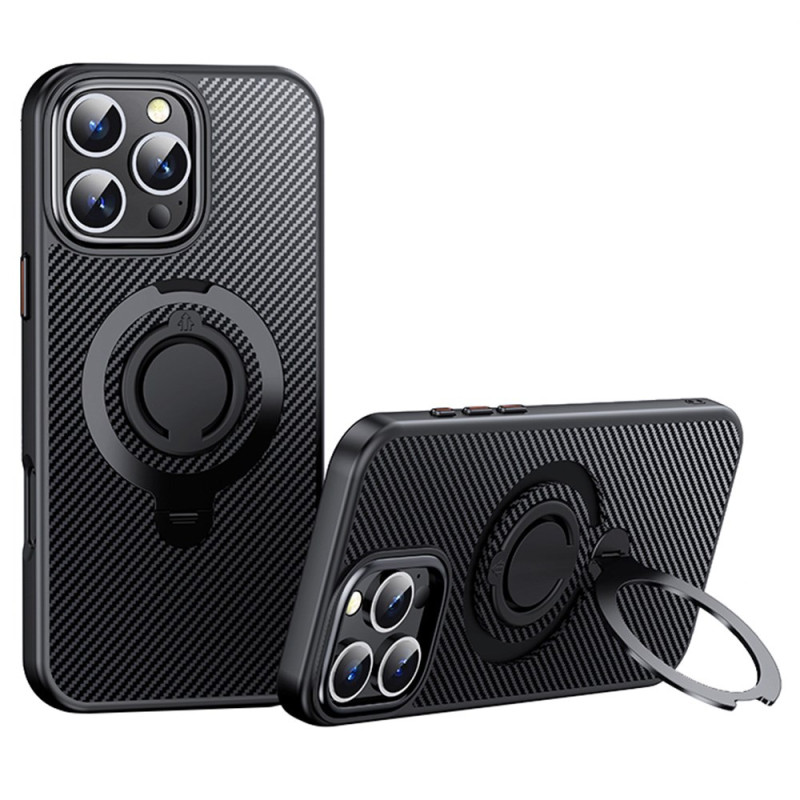 iPhone 16 Pro Max Hoesje MagSafe 360° Roterende Ondersteuning Koolstofvezel