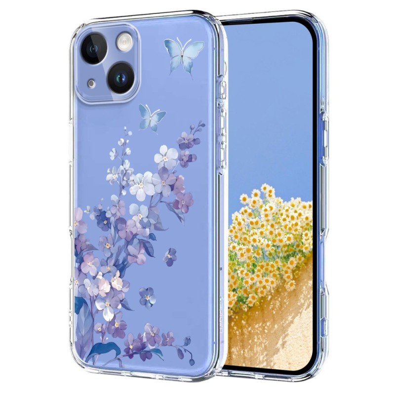 Hoesje iPhone 15 Transparant Fleurettes