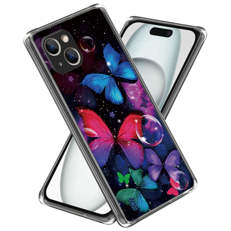 Hoesje iPhone 15 Gekleurde Vlinders
