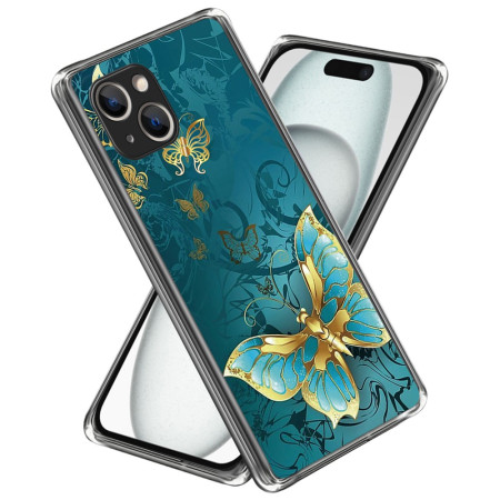 iPhone 15 Goud Vlinder Hoesje