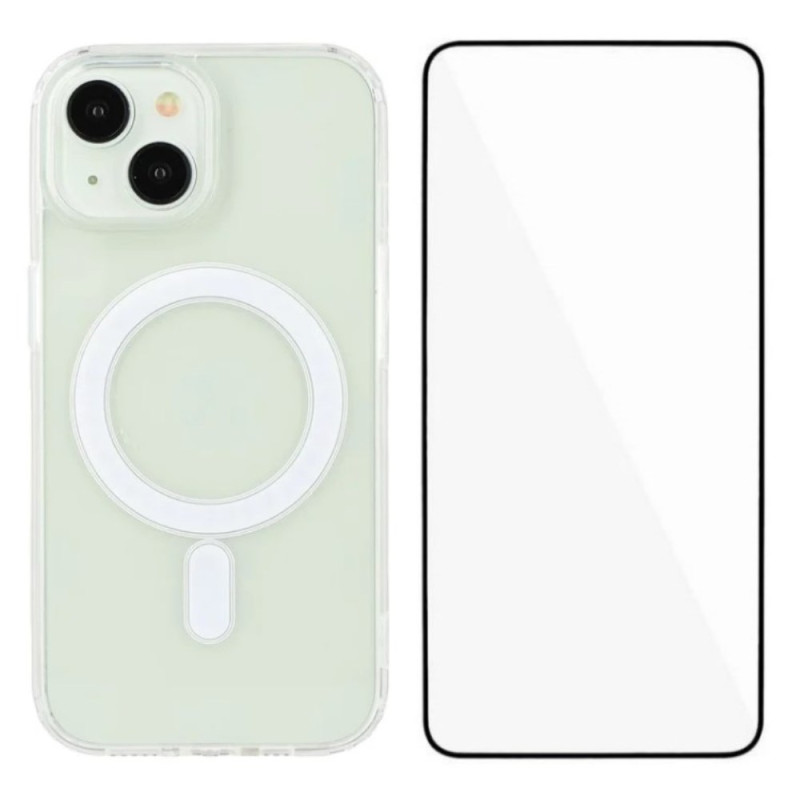 MagSafe iPhone 15 hoesje met gehard glazen screenprotector
