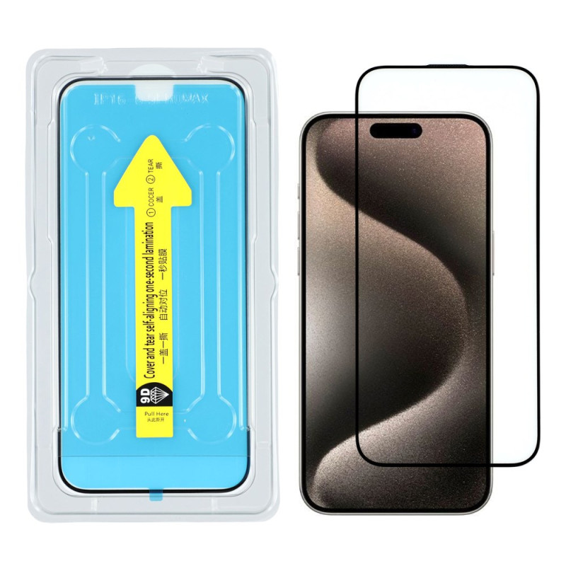 Schermbeschermer voor iPhone 15 Installatiegereedschap (zwarte omlijning)