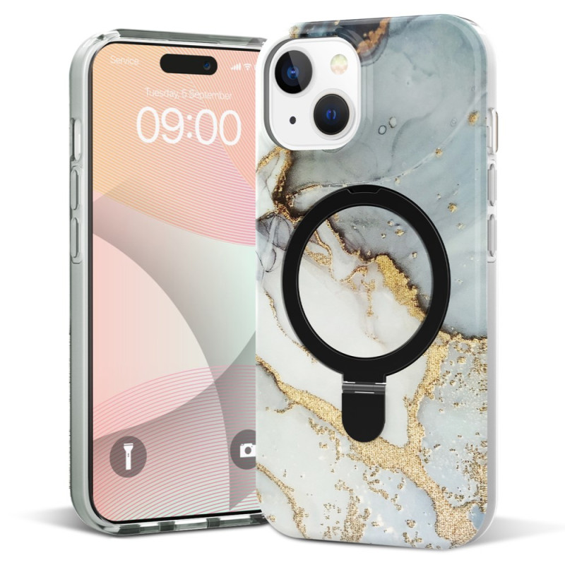 iPhone 15 Plus MagSafe hoesje met marmeren designstandaard
