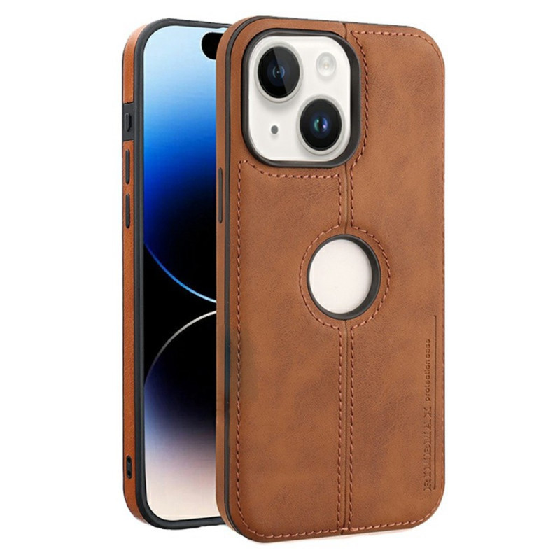 Lederlook iPhone 15 Plus hoesje Logo uitsparing