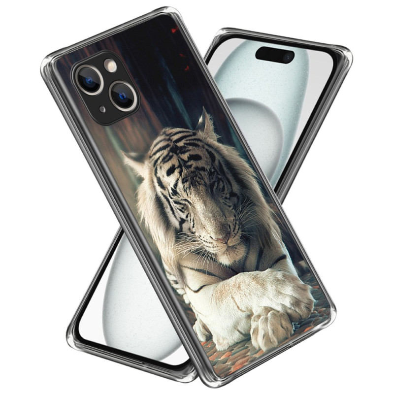 Hoesje iPhone 15 Plus Tijger Wit