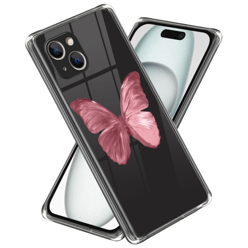 Roze vlinder iPhone 15 Plus hoesje