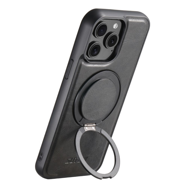 iPhone 15 Pro hoesje MagSafe lederen effect ring-ondersteuning