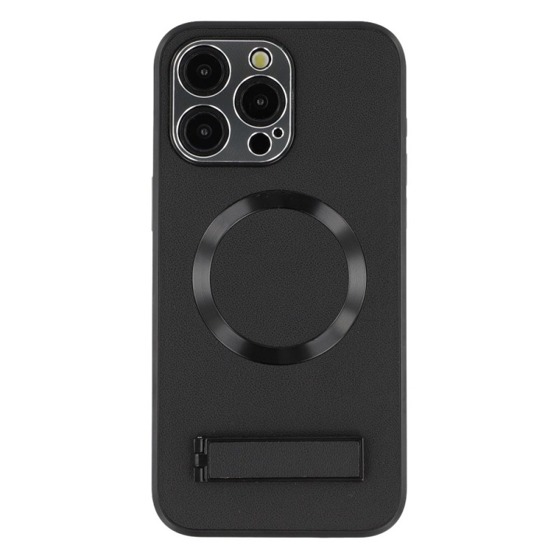 iPhone 15 Pro Max MagSafe hoesje met ledereffect en standaard