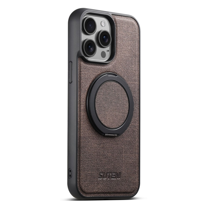 iPhone 15 Pro Max MagSafe stijl lederen hoesje met 360° roterende ondersteuning
