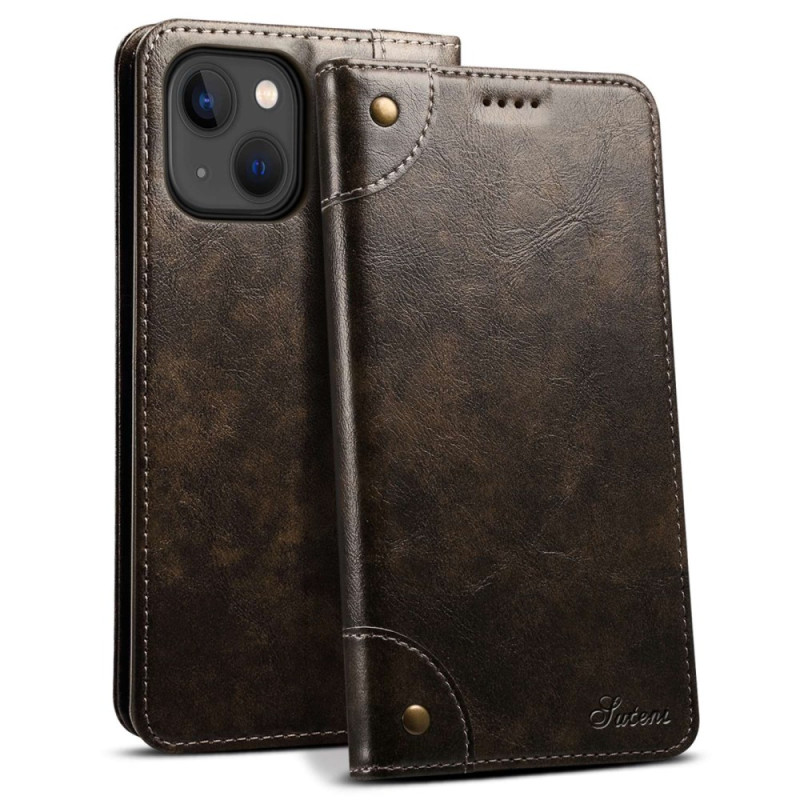 Flip Cover iPhone 14 MagSafe Portemonnee Vintage Effect