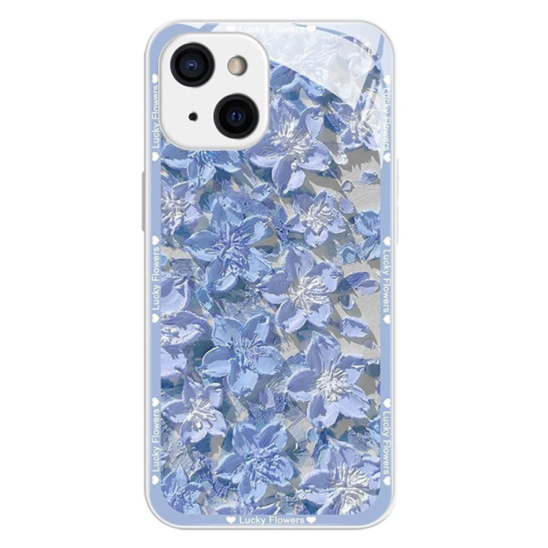Hoesje voor iPhone 14 Gehard glas Bloemenpatroon