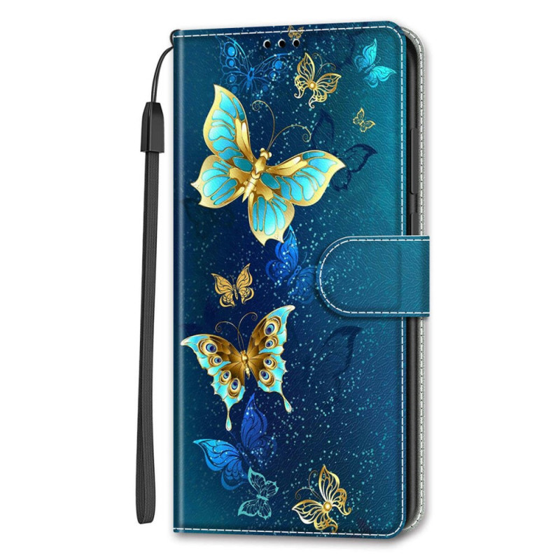 Hoesje iPhone 14 Twee gouden vlinders