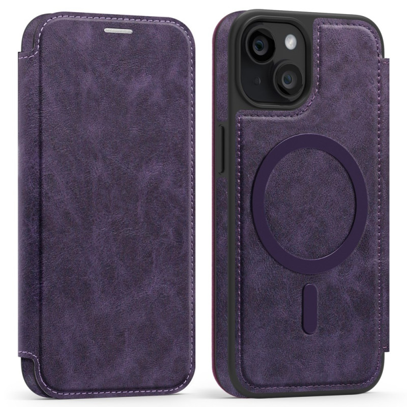 Flp hoes iPhone 14 MagSafe met Suede Effect RFID kaarthouder