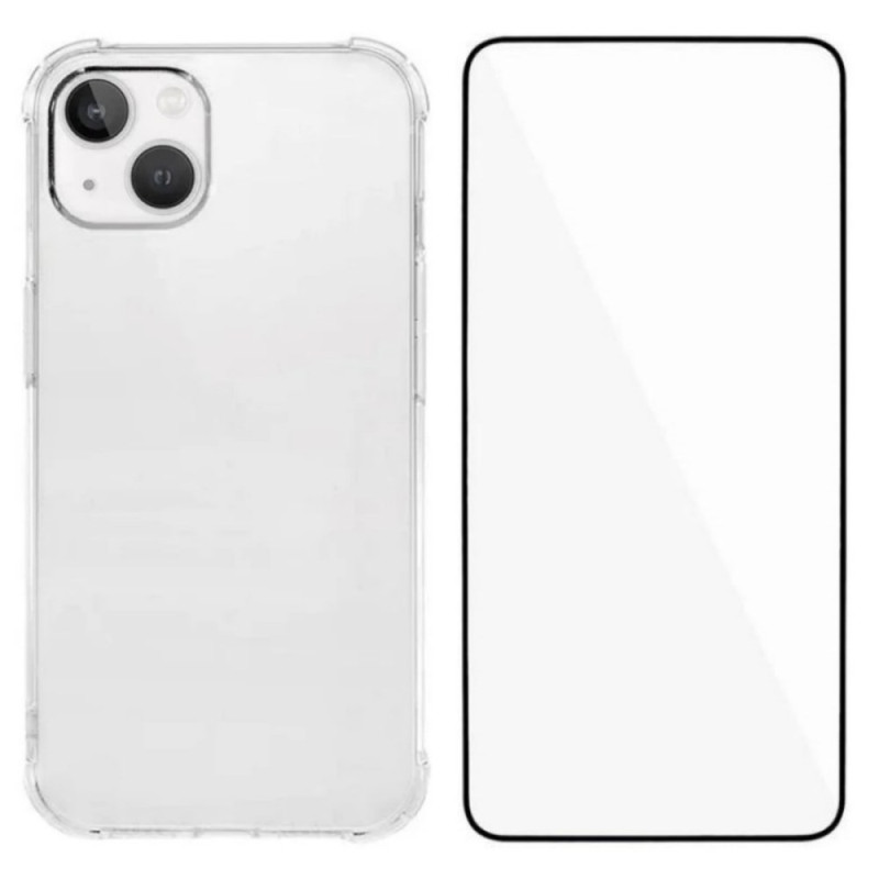 Transparant iPhone 13 hoesje met gehard glazen screenprotector
