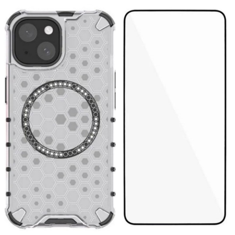 iPhone 13 Honeycomb-behuizing met screenprotector
