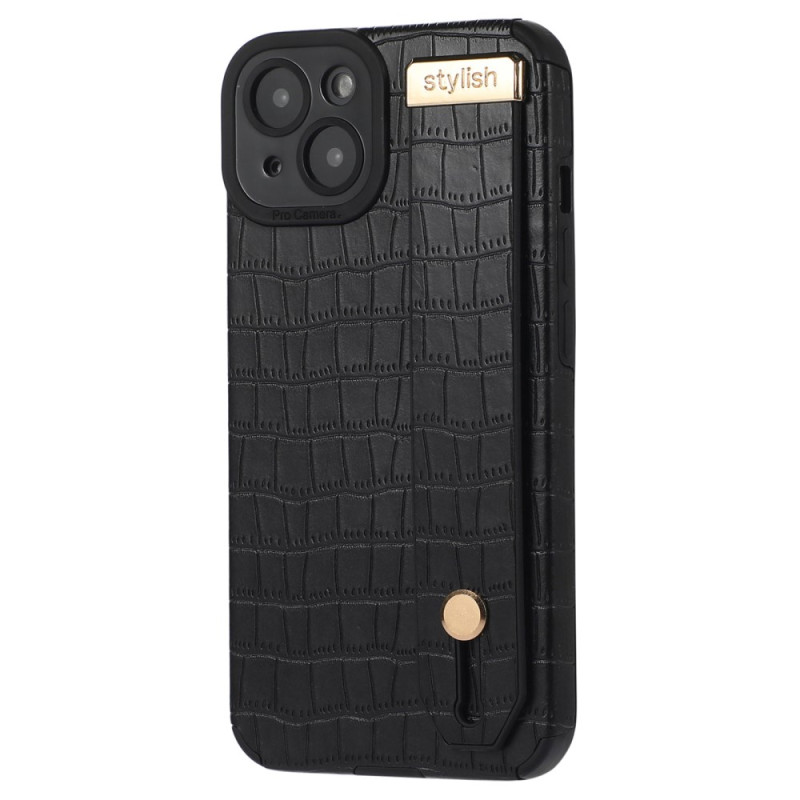 Krokodilleneffect iPhone 13 hoesje met riem