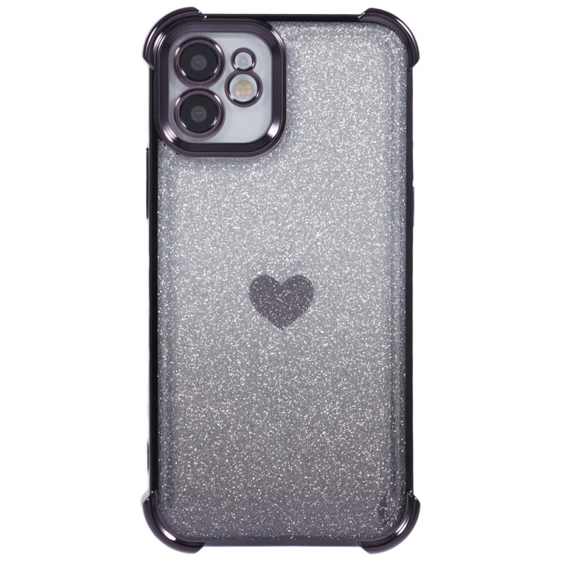 iPhone 12 Hart & Glitter Hoesje