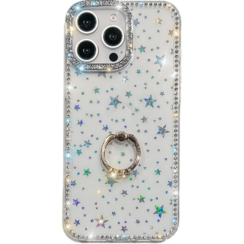 Hoesje iPhone 14 Pro Steunring en Strass