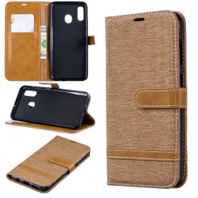 Samsung Galaxy A30 Stof & Leder Effect Hoesje