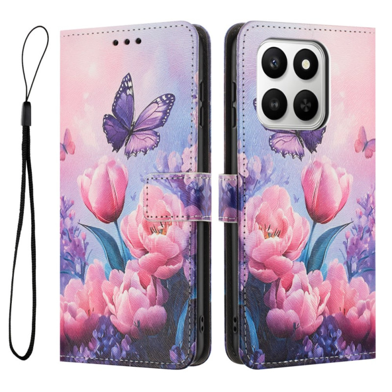 Honor 400 Smart 4G Hoesje Tulpen en Vlinders