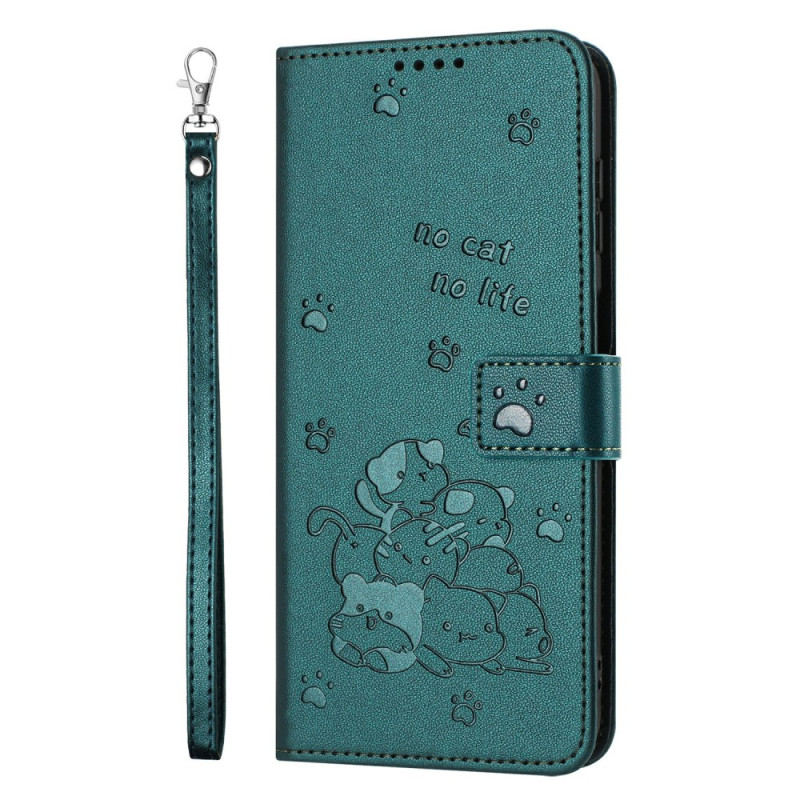 Sony Xperia 10 VII Hoesje Cats met riem