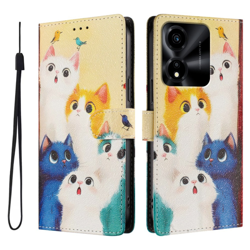 Honor X5c Plus Hoesje Gekleurde Kat