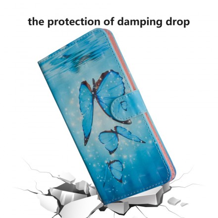 Samsung Galaxy A50 Hoesje Vliegende Blauwe Vlinders