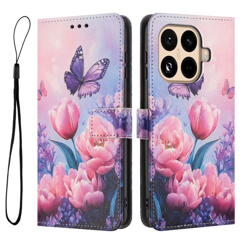 Xiaomi 15T Pro Tulpen en Vlinders Hoesje
