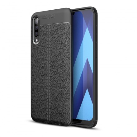 Samsung Galaxy A50 Lederen Hoesje Lychee Effect Dubbele Lijn