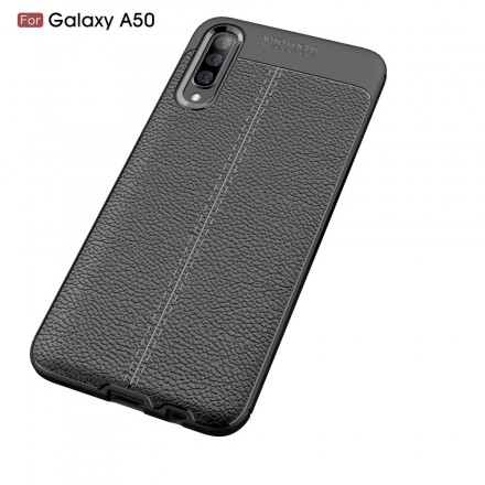 Samsung Galaxy A50 Lederen Hoesje Lychee Effect Dubbele Lijn