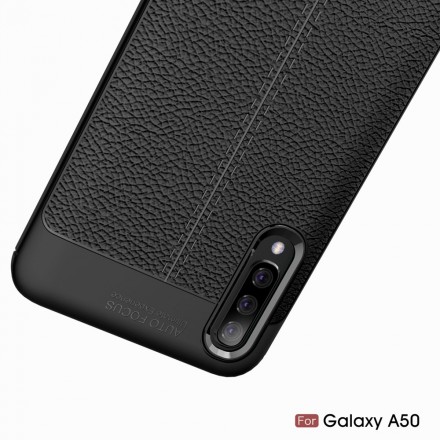 Samsung Galaxy A50 Lederen Hoesje Lychee Effect Dubbele Lijn