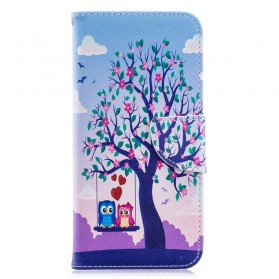 Hoesje Huawei Y6 2019 Uilen op de schommel