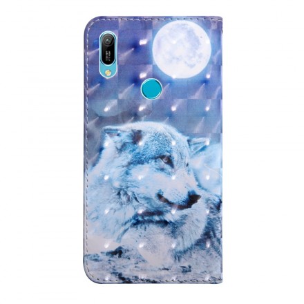 Hoesje Huawei Y6 2019 Wolf met Maanlicht