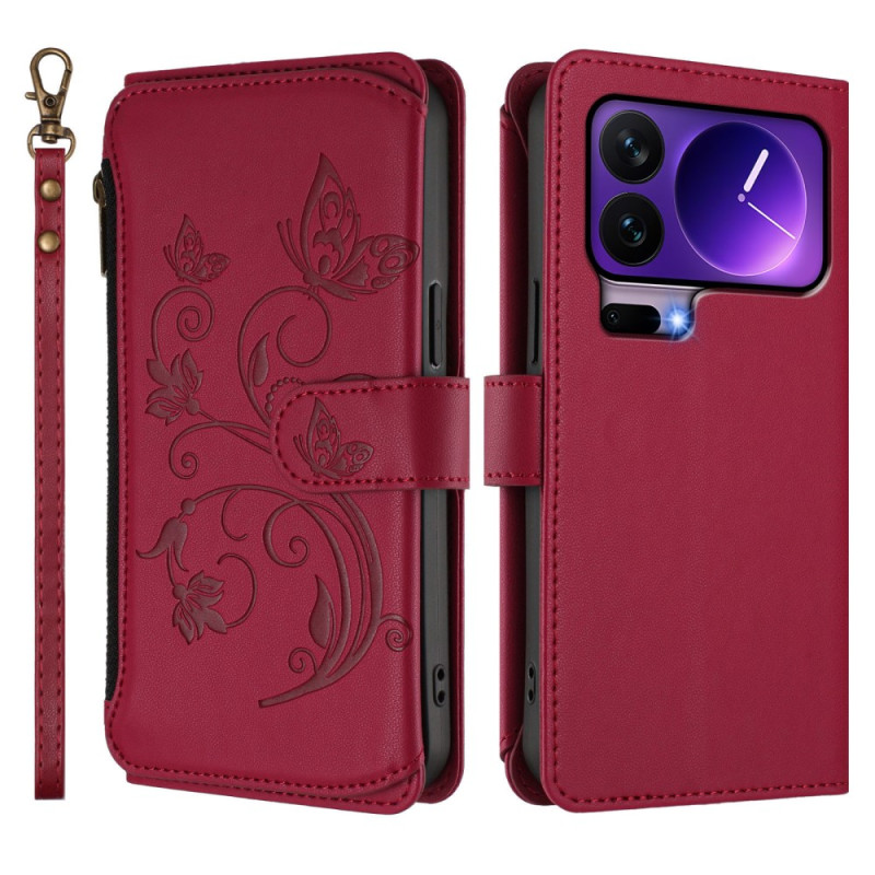 Etui Xiaomi 17 Pro Portemonnee Bloemen