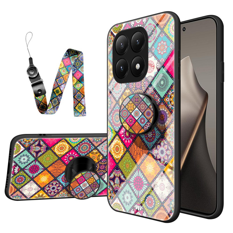 Xiaomi 15T Case Ondersteuning en Lanyard Patchwork Ontwerp