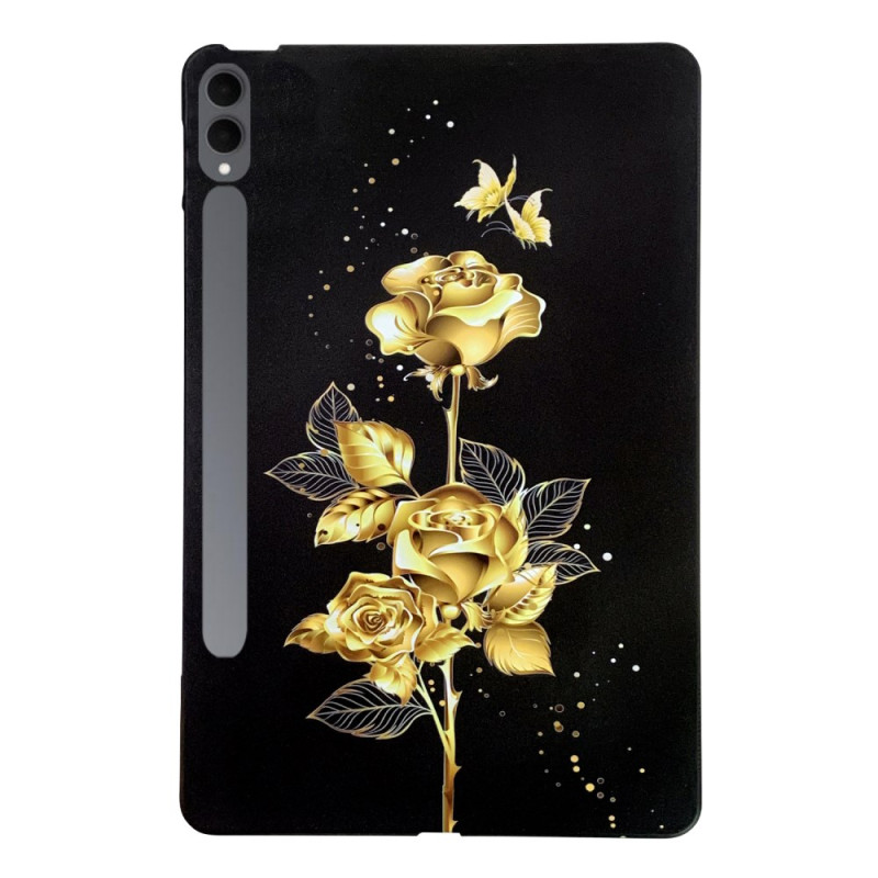 Samsung Galaxy Tab S11 Ultra hoesje Goud Vlinders en Rozen