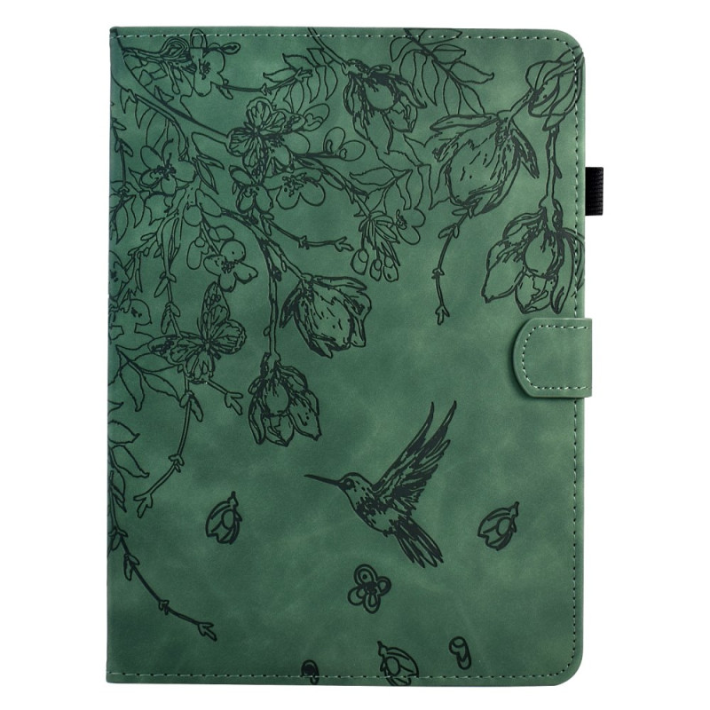 Samsung Galaxy Tab S11 Cover Suede Effect Plantaardig Patroon