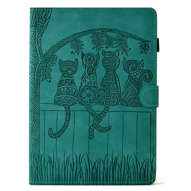 Samsung Galaxy Tab S11 Hoesje Suede Effect Katten Scène