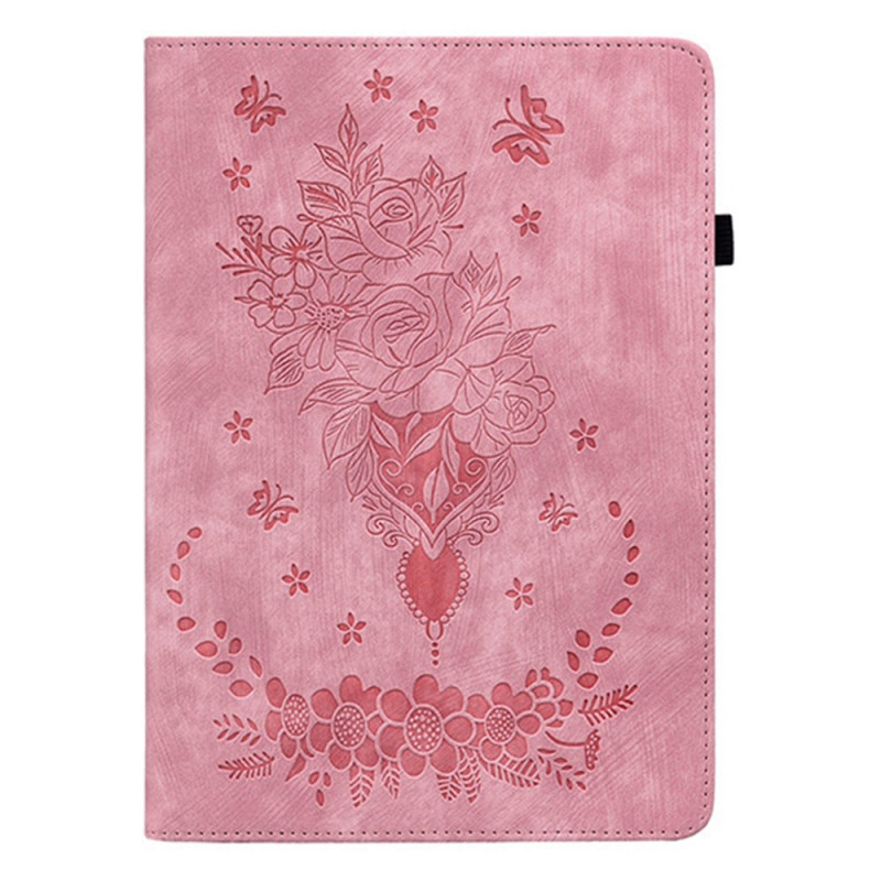 Samsung Galaxy Tab S11 Hoesje Floral Suede Effect