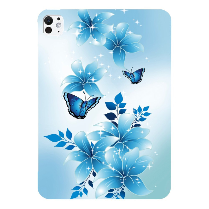 iPad Pro hoes 13 (2025) / 13 (2024) Blauwe vlinders
