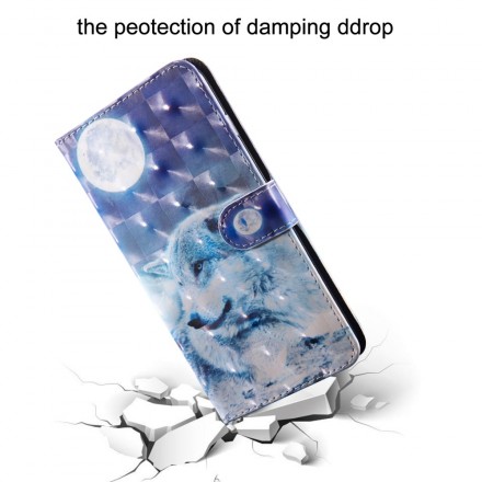 Hoesje Samsung Galaxy A50 Wolf met maanlicht