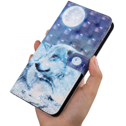 Hoesje Samsung Galaxy A50 Wolf met maanlicht