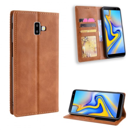 Flip Cover Samsung Galaxy J6 Plus Leder Effect Vintage Stijlvol